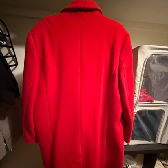 ZARA WOOL BLEND MASCULINE RED COAT - Size XL - Picture 4 of 8